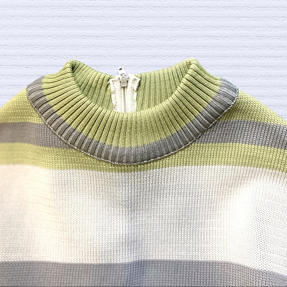 Authentic vintage 60s mod mock turtleneck long sleeve ribbed tunic dress backzip - Picture 9 of 12